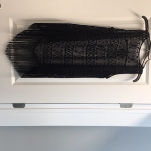 Fringed bottom black vest